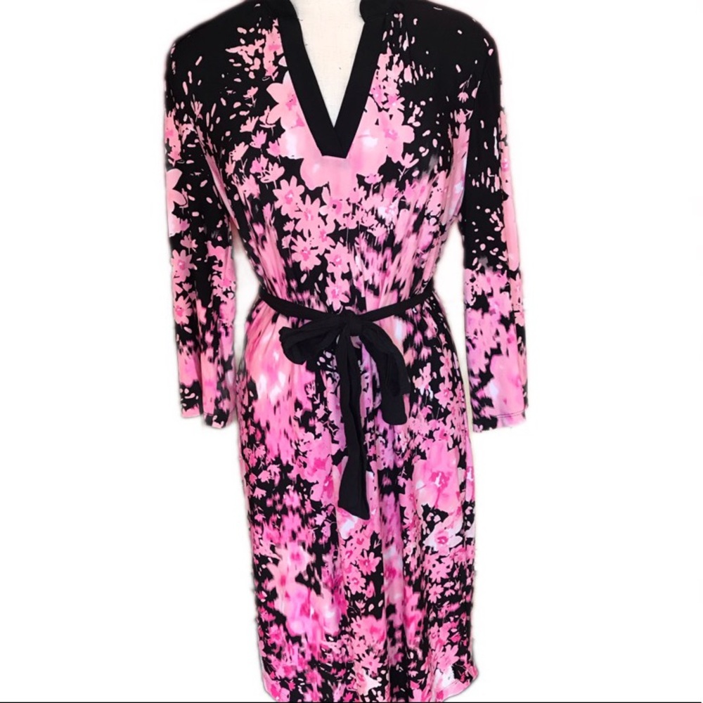 Beige by Eci Floral Career Dress with Bow